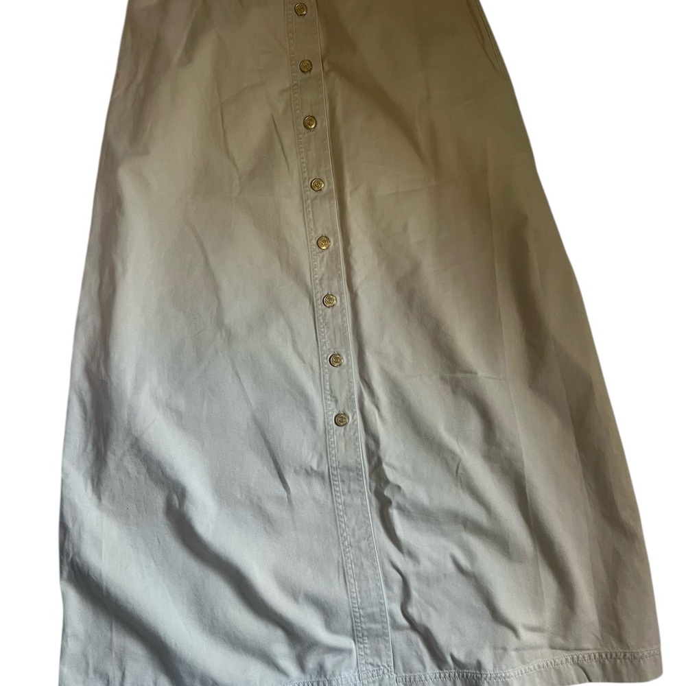 Lauren Ralph Lauren White Button-Front Midi Skirt | Classic Spring Preppy Style - Picture 10 of 12